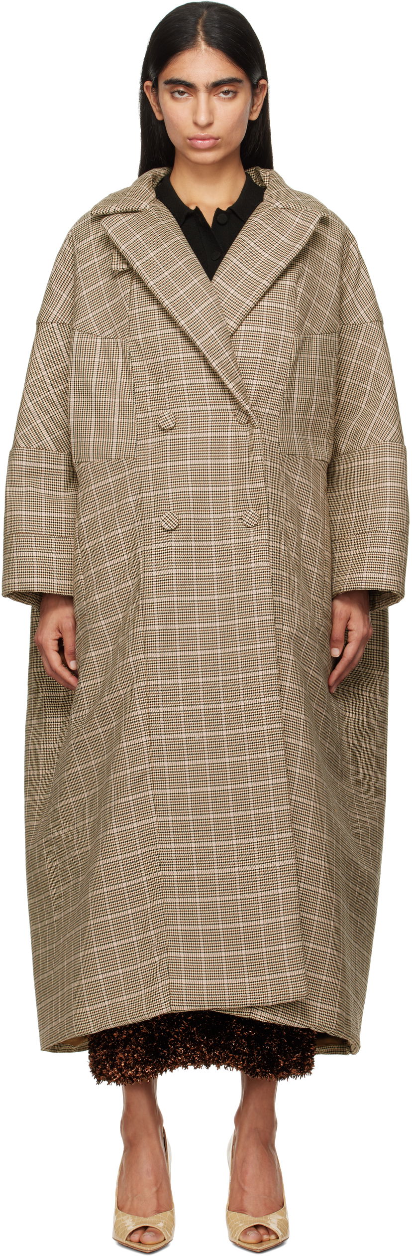 Frakker Dries Van Noten Dries Van Noten Long Plaid Coat Brun | 242-010211-9352