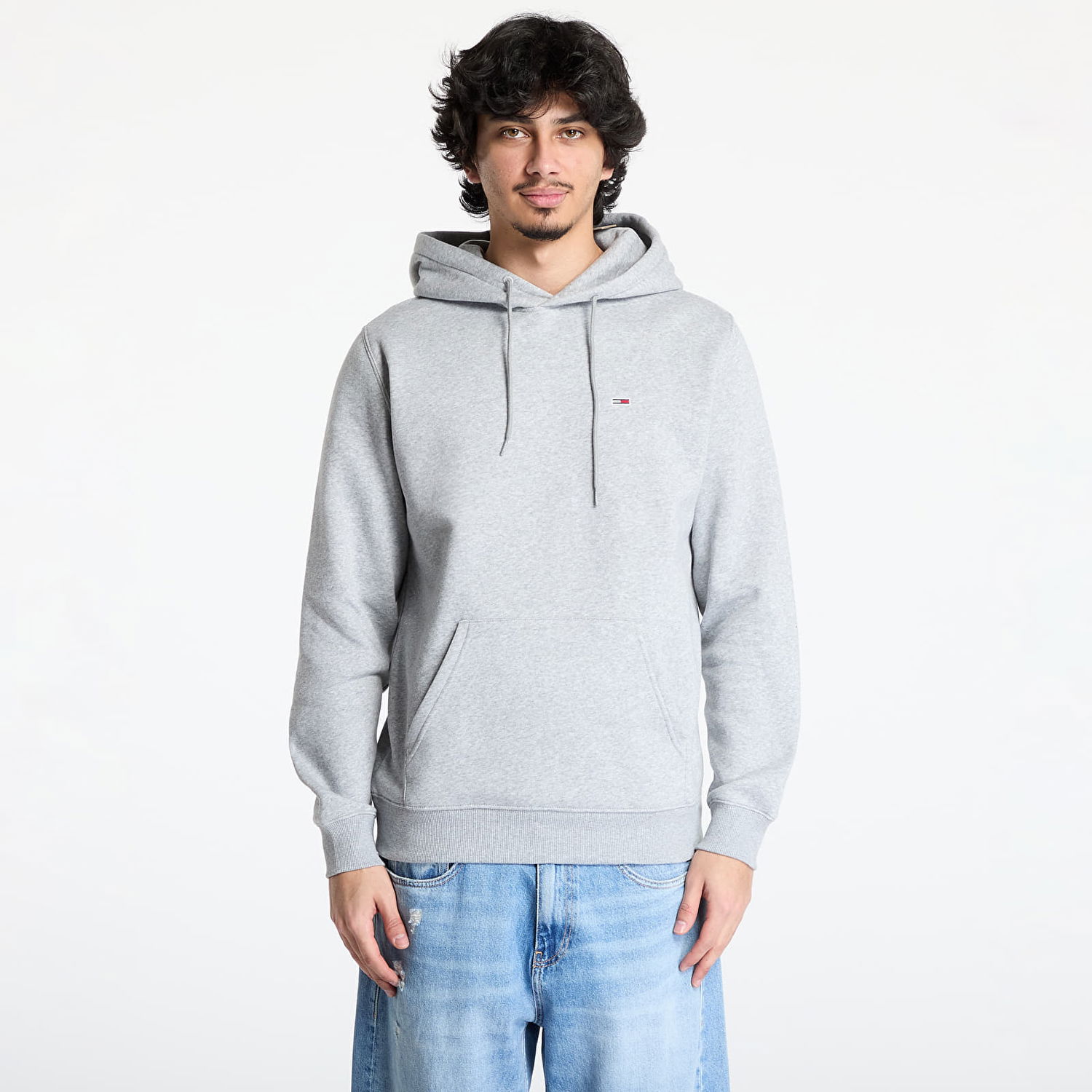 Sweatshirt Tommy Hilfiger Tommy Jeans Regular Flag Hoodie Grå | DM0DM20742 P6N, 0