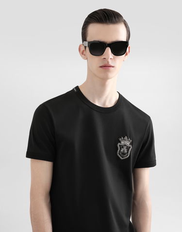T-shirt Dolce & Gabbana Cotton T-Shirt With Patch Sort | G8PV1ZG7O4CN0000, 3