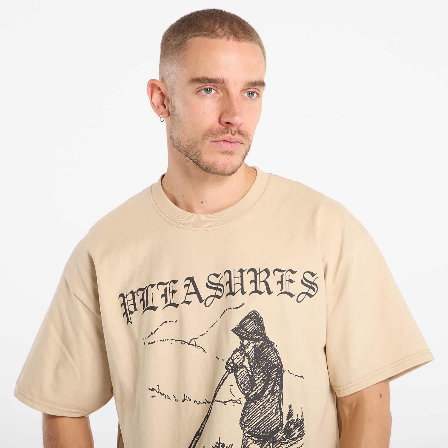 T-shirt Pleasures Pipe T-Shirt Beige | P25F079-SAND, 1