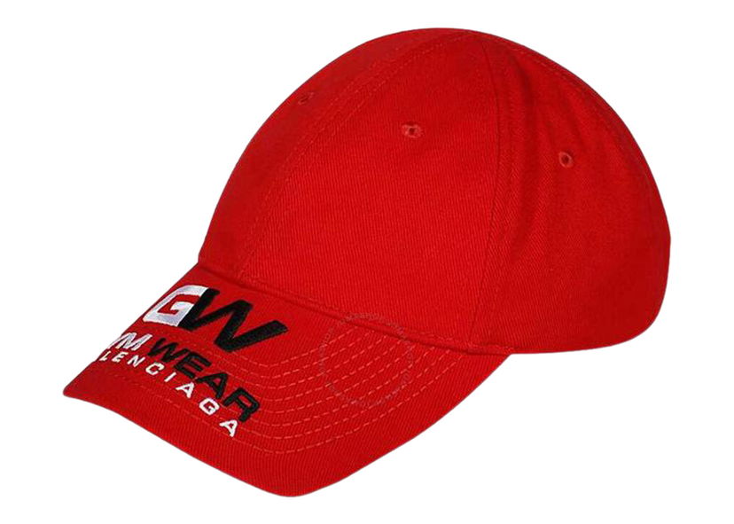 Kasket Balenciaga Gym Wear Velcro Strap Cap Red/White/Black Rød | 6273903 410B2 6400