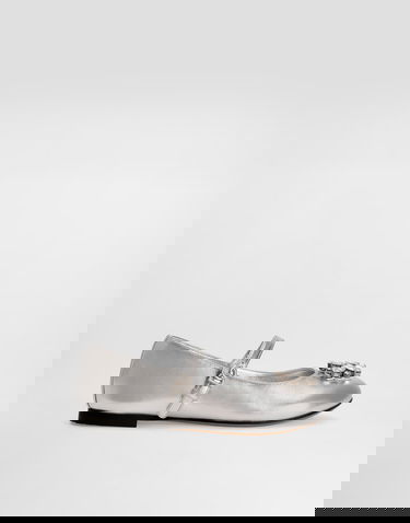 Sneakers og sko Dolce & Gabbana Nappa Leather Ballet Flats With Brooches Metalisk | D11376AX26180998, 0