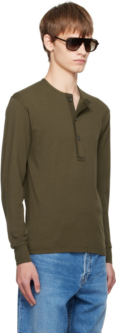 Sweater Tom Ford TOM FORD Stretch Rib Henley Sort | JHL019-JMC067, 4