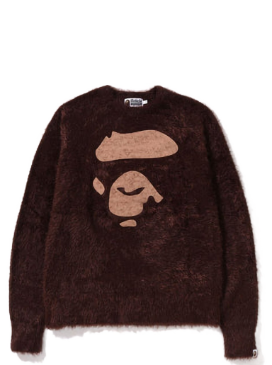 Sweater BAPE Ape Face Knit Brun | 1I80-120-003