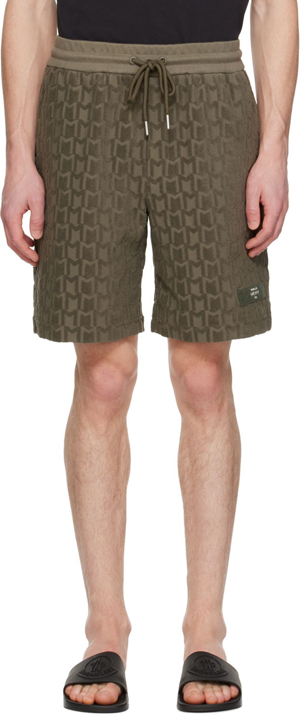 Shorts Moncler Khaki Monogram Shorts Grøn | J10918H0001489AI5