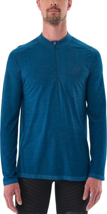 T-shirt Compressport Men's Long Sleeve Running T-Shirt Blå | atsm4885101l, 0