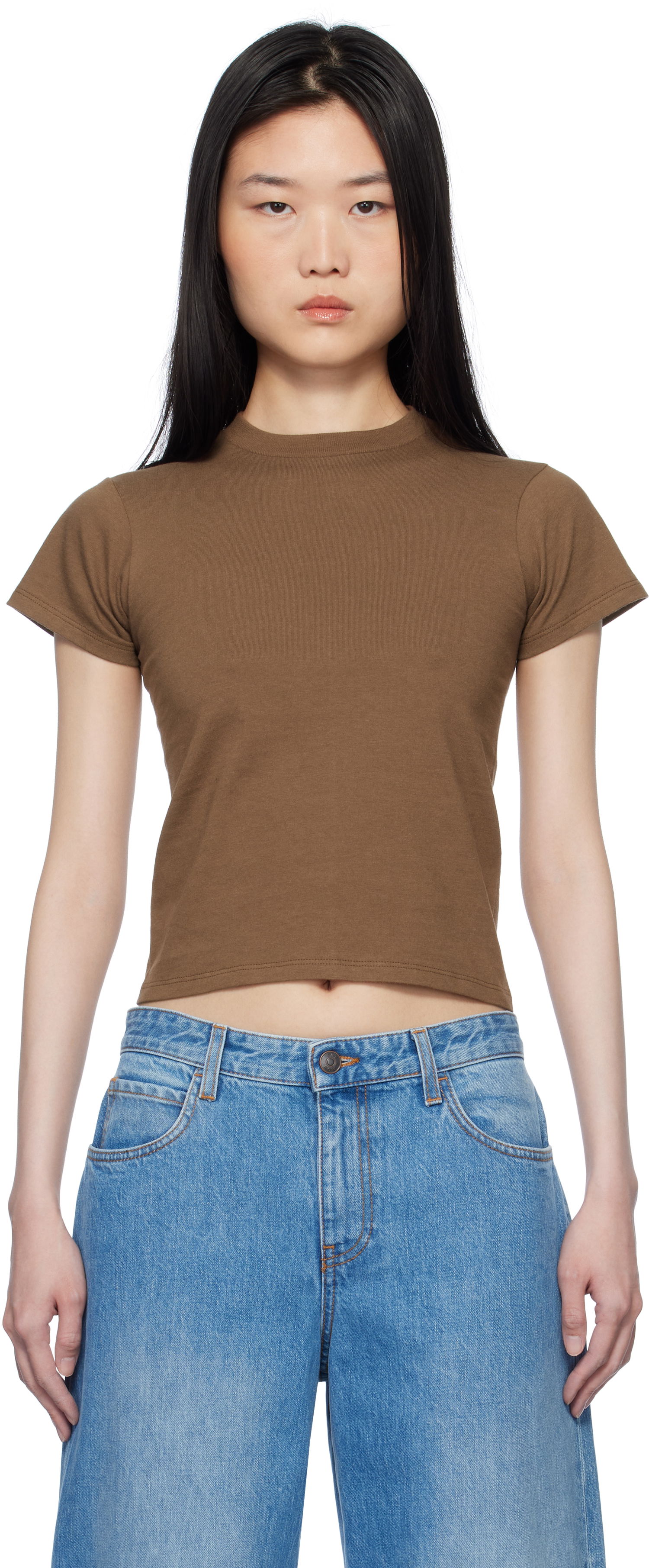 Crop top The Row The Row Tommy T-Shirt Brun | 7727-K603, 0