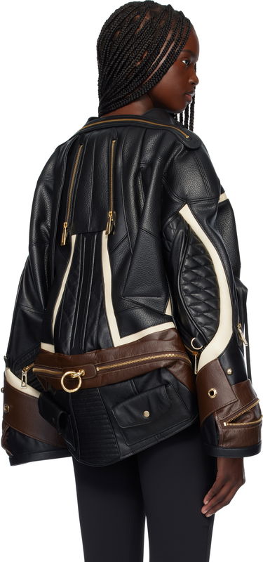 Jakke Junya Watanabe Junya Watanabe Komine Protector Faux-Leather Jacket Sort | JO-J003-051-1, 2