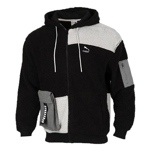 Sweatshirt Puma Retro Block Sherpa Full-Zip Jacket Sort | 530711-01