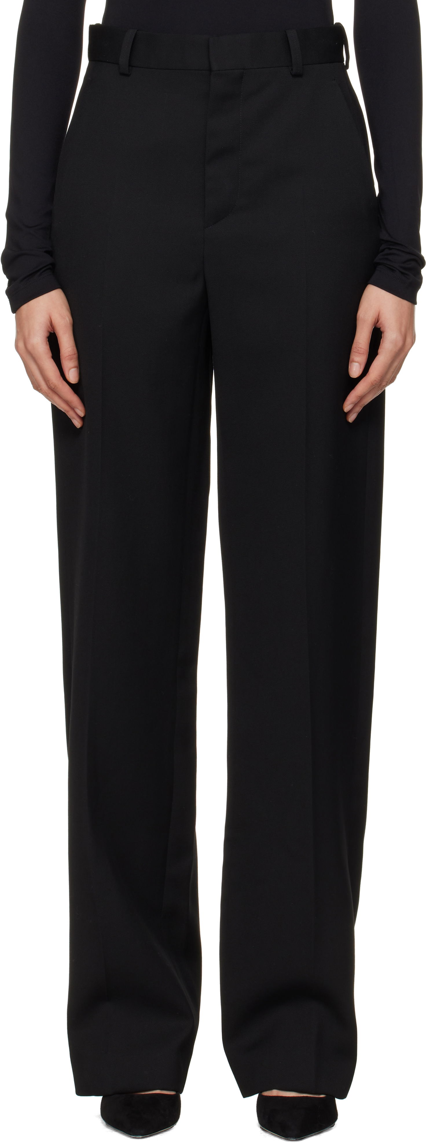 Bukser WARDROBE.NYC Straight Leg Trousers Sort | W2214F24WO, 0