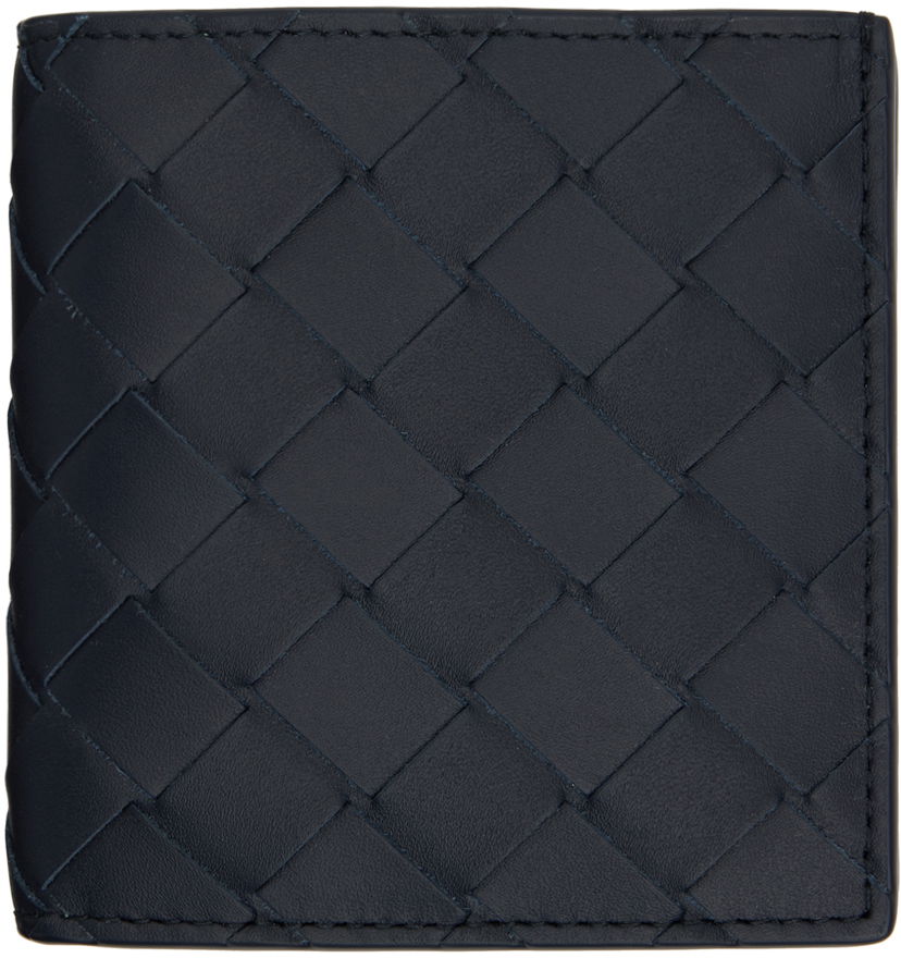 Tegnebog Bottega Veneta Intrecciato Slim Bi-Fold Wallet Mørkeblå | 749400 VCPQ6 4171