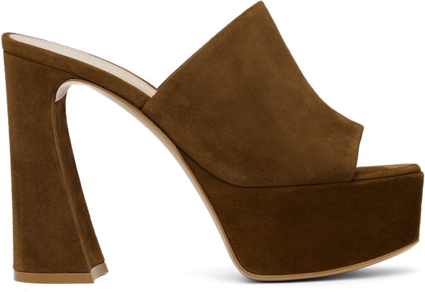 Sneakers og sko Gianvito Rossi Suede Platform Mules Brun | G16990.70RIC.CAM, 0