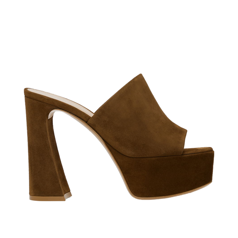Sneakers og sko Gianvito Rossi Suede Platform Mules Brun | G16990.70RIC.CAM