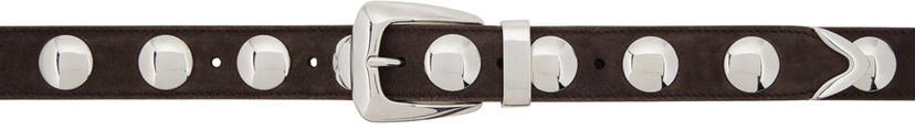 Bælter Khaite 'The Benny' Suede Belt with Silver-Tone Hardware Brun | 10014-726