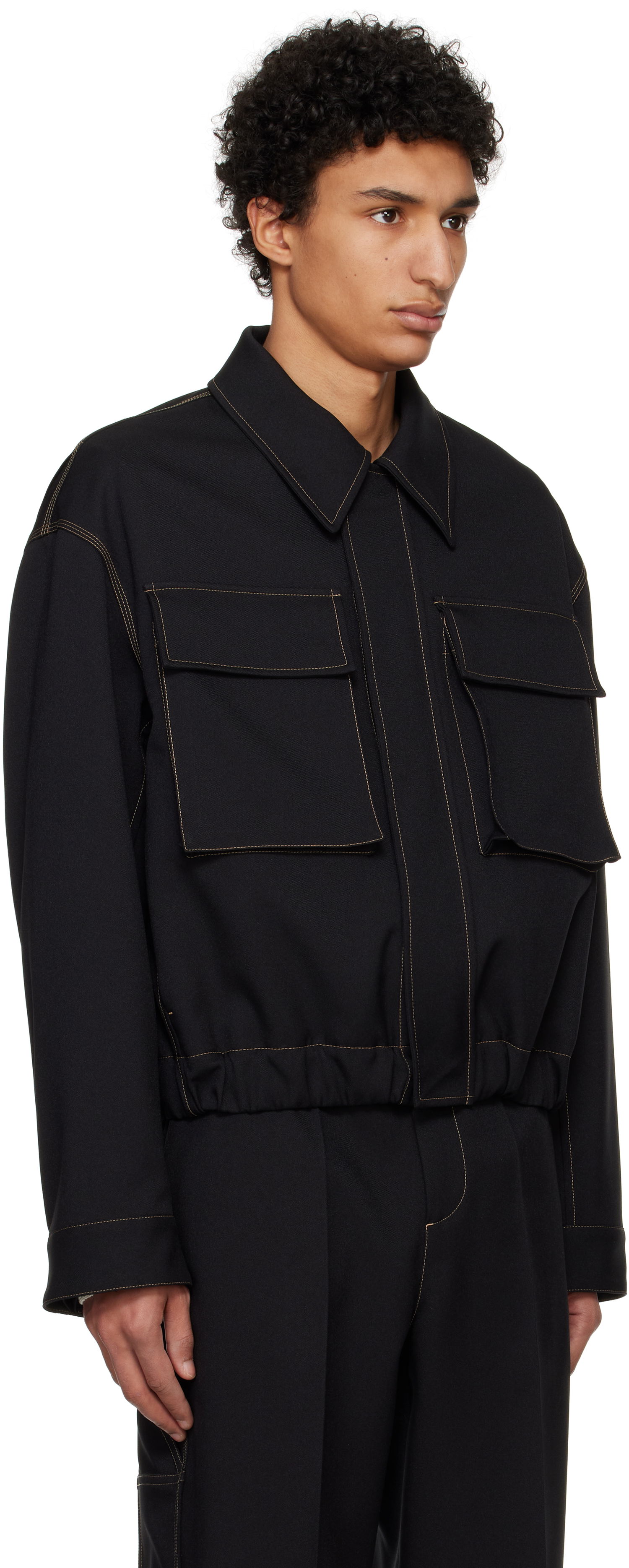 Jakke Jil Sander Jil Sander Flap Pocket Jacket Sort | J22SW0036_J70001, 1