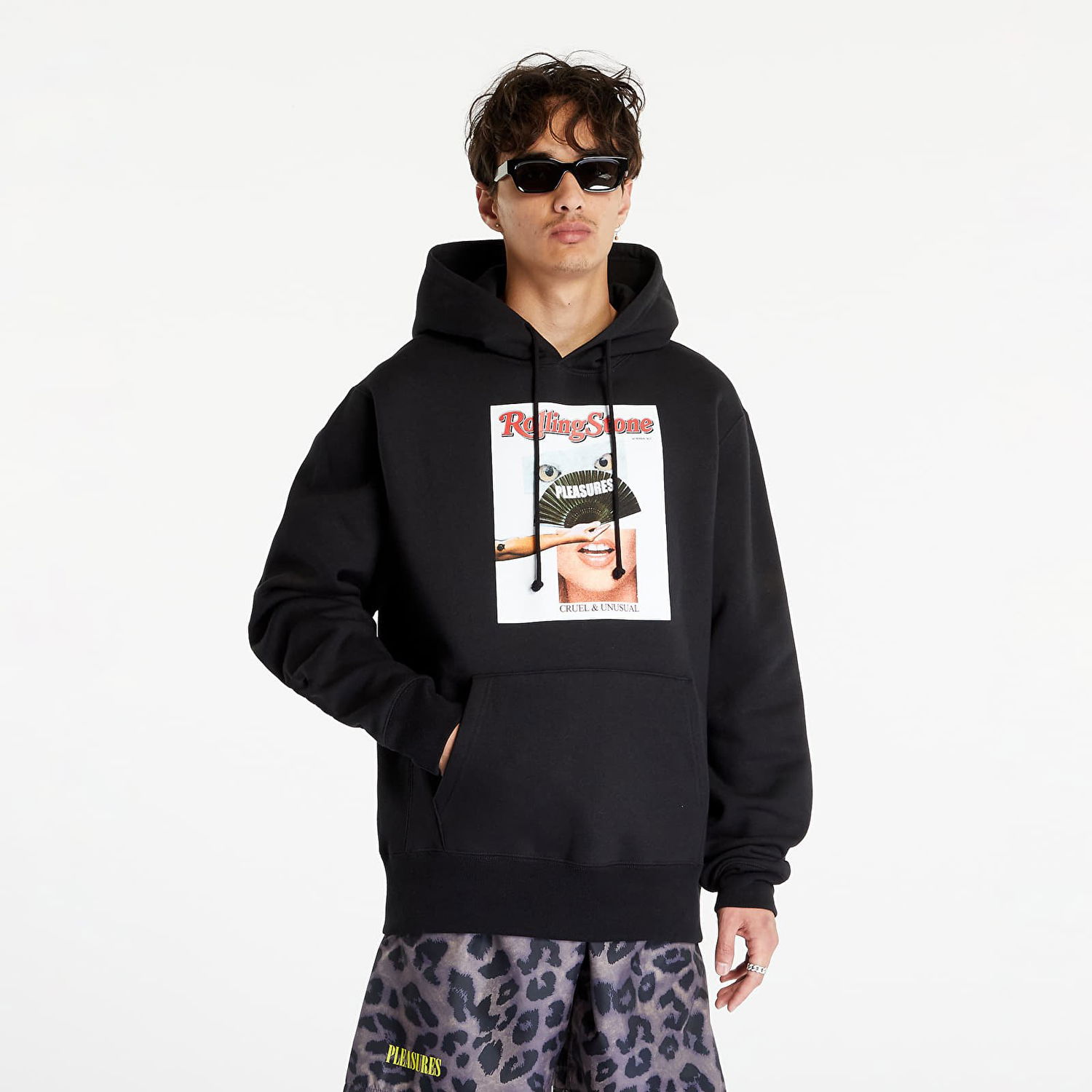 Sweatshirt Pleasures Rolling Stone Hoodie Sort | P23SU055 BLACK, 0