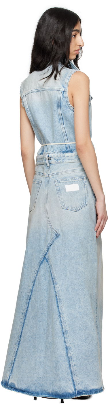 Kjole Maison Margiela MM6 Maison Margiela Paneled Denim Maxi Dress Blå | S62DG0046 M30018, 2