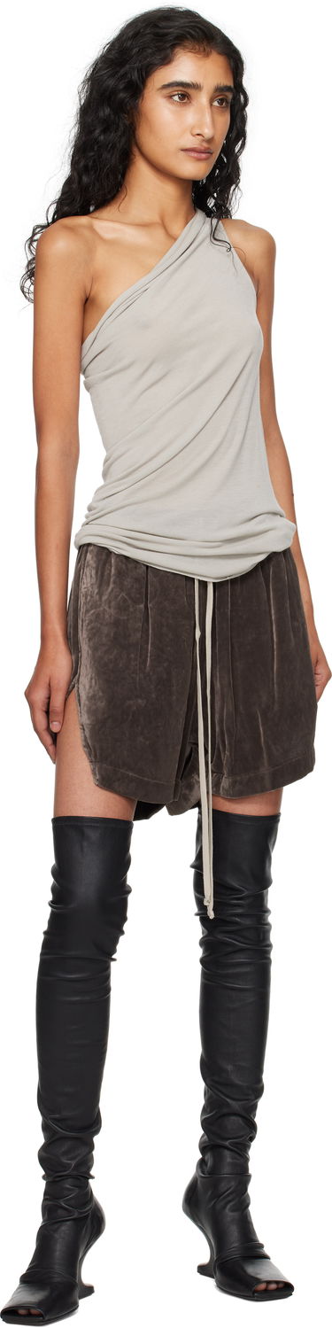 Shorts Rick Owens Rick Owens Velvet Boxer Shorts Brun | RP02E4380 V, 3