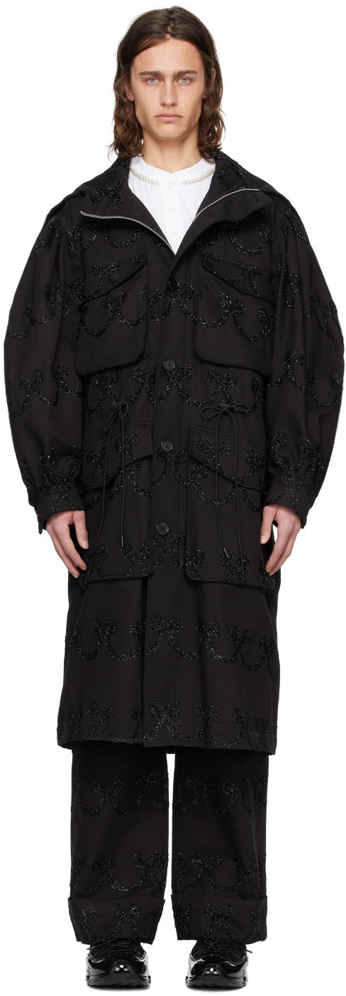 Frakker Simone Rocha Simone Rocha Embroidered Denim Coat Sort | 2048 1062