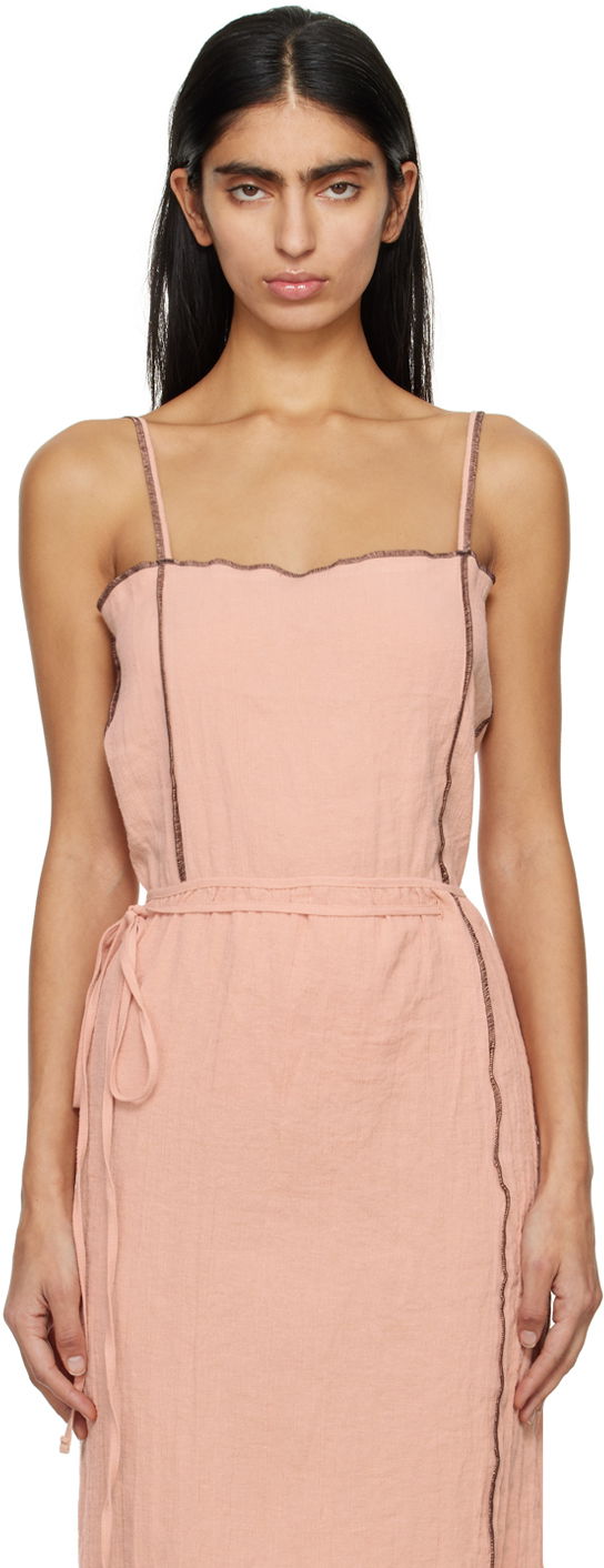 Kjole Baserange Baserange Shok Sleeveless Midi Dress Lyserød | TOSKS-LC-SP24