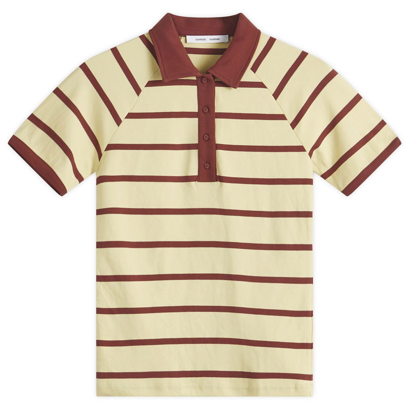 Polo skjorte Samsoe Samsoe Samsøe Samsøe Saamy Striped Short Sleeve Polo Shirt Gul | F25100117-CLR002067