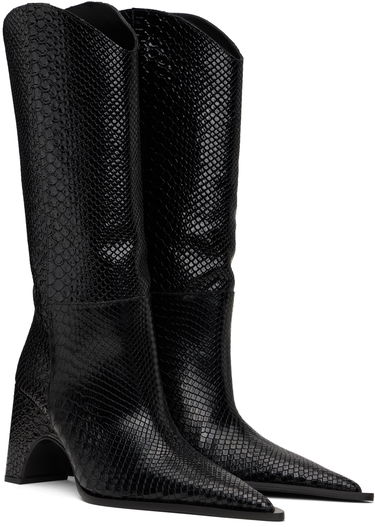 Tøj Coperni Coperni Python Embossed Bridge Cowboy Boots Sort | COPSH16F6047, 3