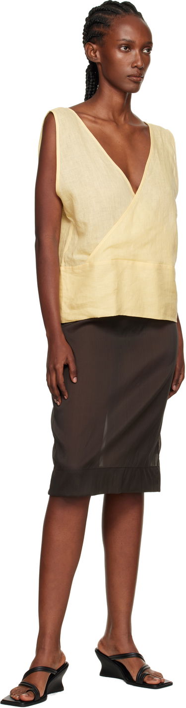 Tanktop Baserange Baserange Garlin Wrap Linen Top Gul | TSGA-FL-AU25, 3