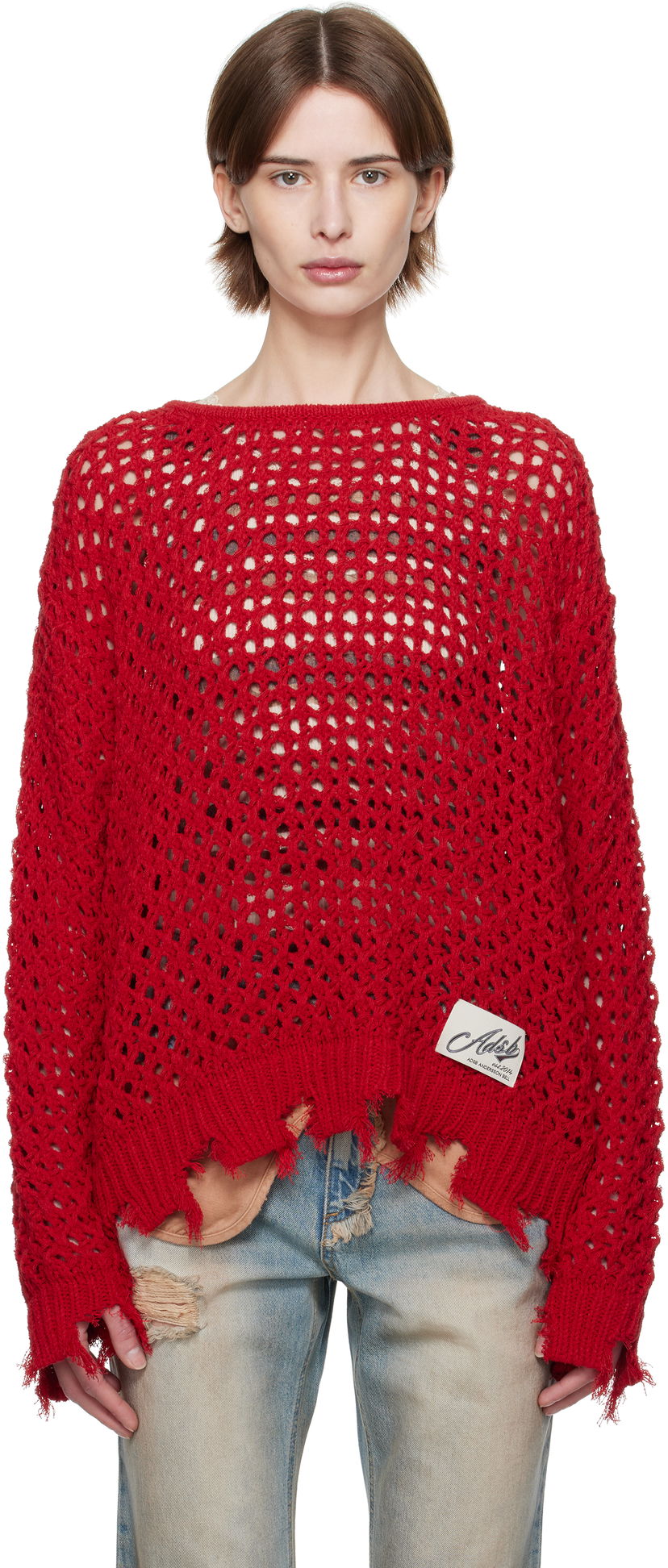 Sweater Andersson Bell Andersson Bell Damaged Boatneck Sweater Rød | atb1240u