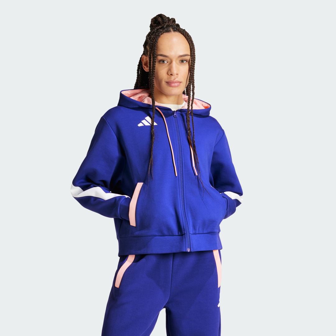 Sweatshirt adidas Performance Team France Full-Zip Blå | IS5091, 0