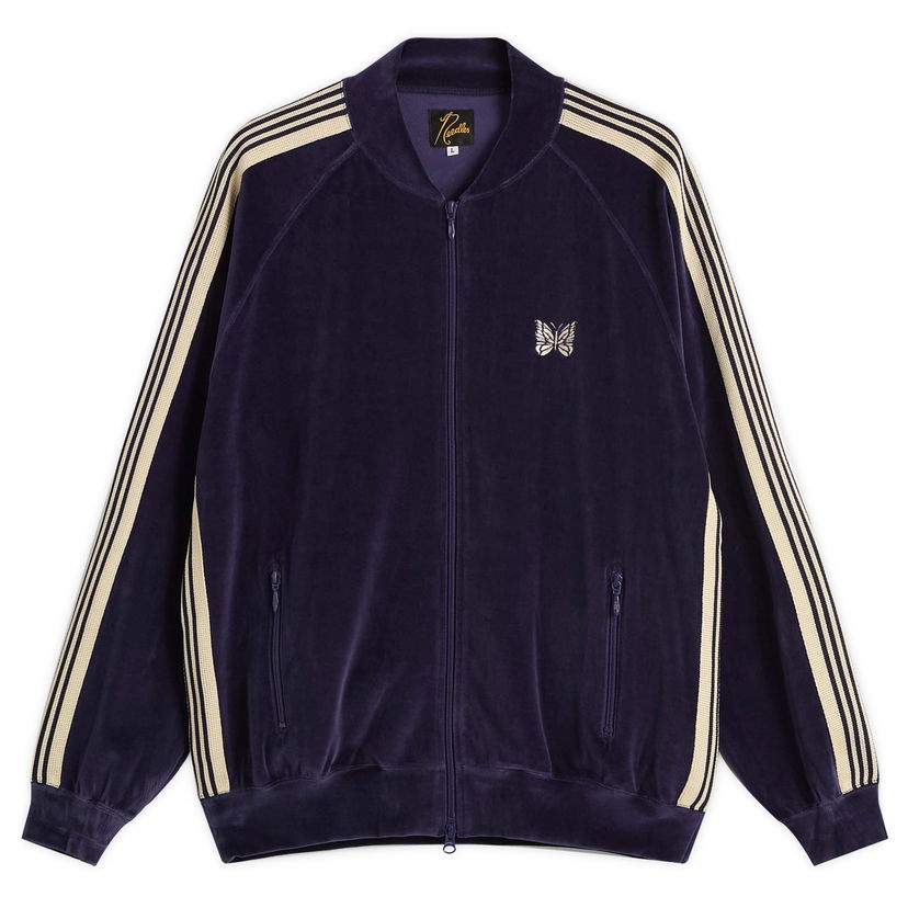 Bomberjakke Needles Needles Velour Rib Collar Track Jacket, Size Small Lilla | RW323-A