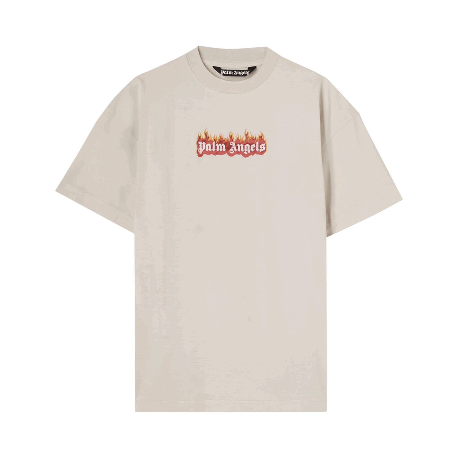 T-shirt Palm Angels Burning Logo Classic Tee Beige | PMAA072F22JER0040310, 0