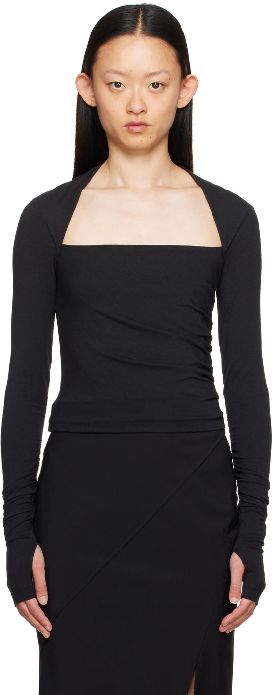 T-shirt Helmut Lang Helmut Lang Shrug Long Sleeve T-Shirt Sort | N06HW518, 0