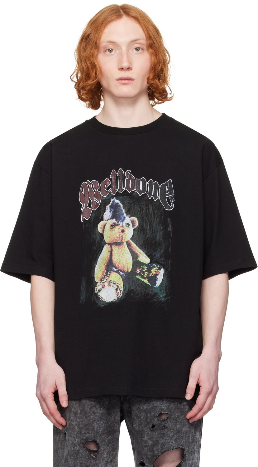 T-shirt We11done We11done Punk Teddy Graphic T-Shirt Sort | WD-TT0-25-747-U-BK
