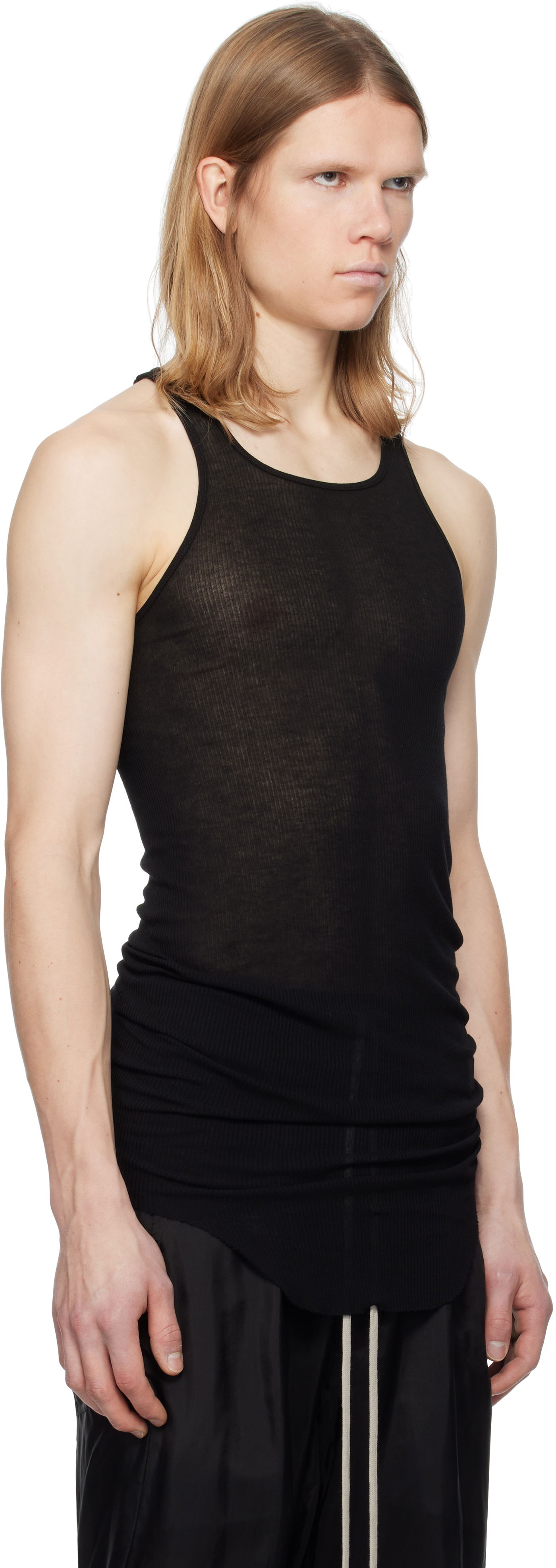 Tanktop Rick Owens Rick Owens Hollywood Basic Rib Tank Top Sort | RU01E5150 RC, 1