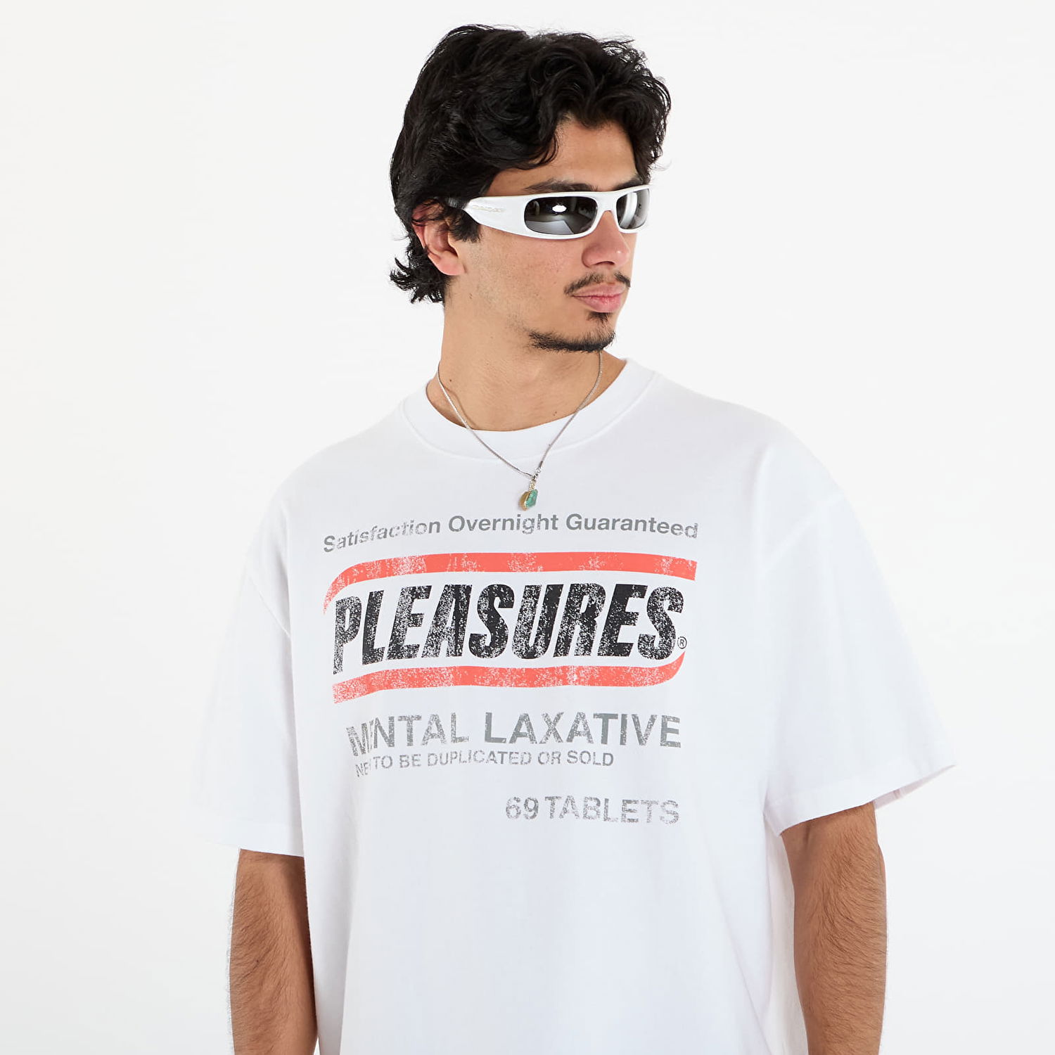 T-shirt Pleasures PLEASURES Relief Heavyweight Vintage T-Shirt Hvid | P25F041-WHITE, 1