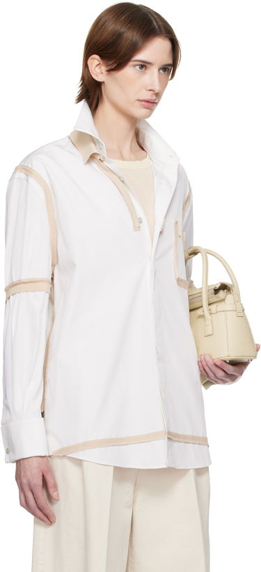 Skjorte Maison Margiela Maison Margiela Contrast Trim Shirt Hvid | S51DT0018 M35391, 1