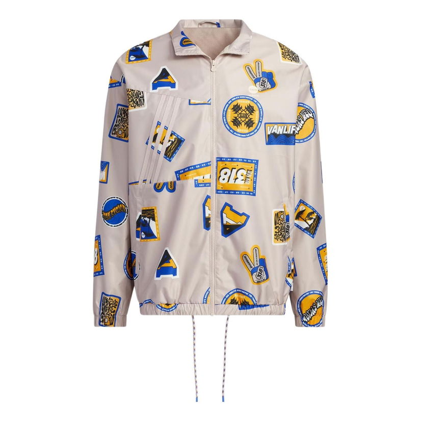 Vindjakke adidas Originals Printed Windbreaker Jacket Beige | IA6837