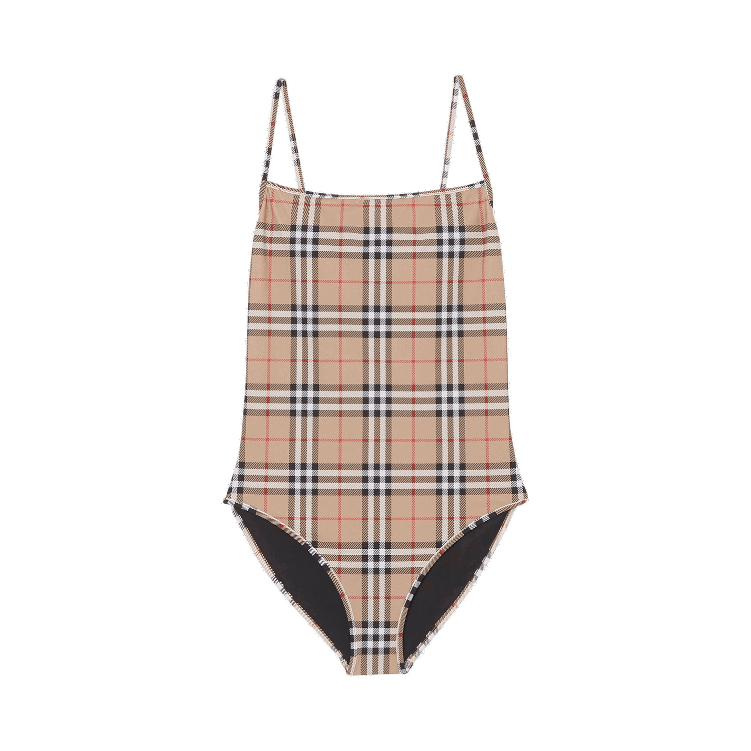 Badetøj Burberry Check Print One-Piece Swimsuit Beige | 8009009, 0