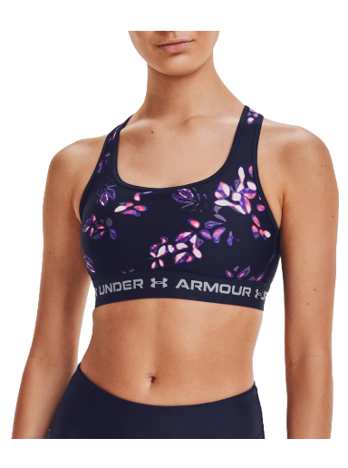 Bh Under Armour Crossback Mid Print Sports Bra Mørkeblå | 1361042-410