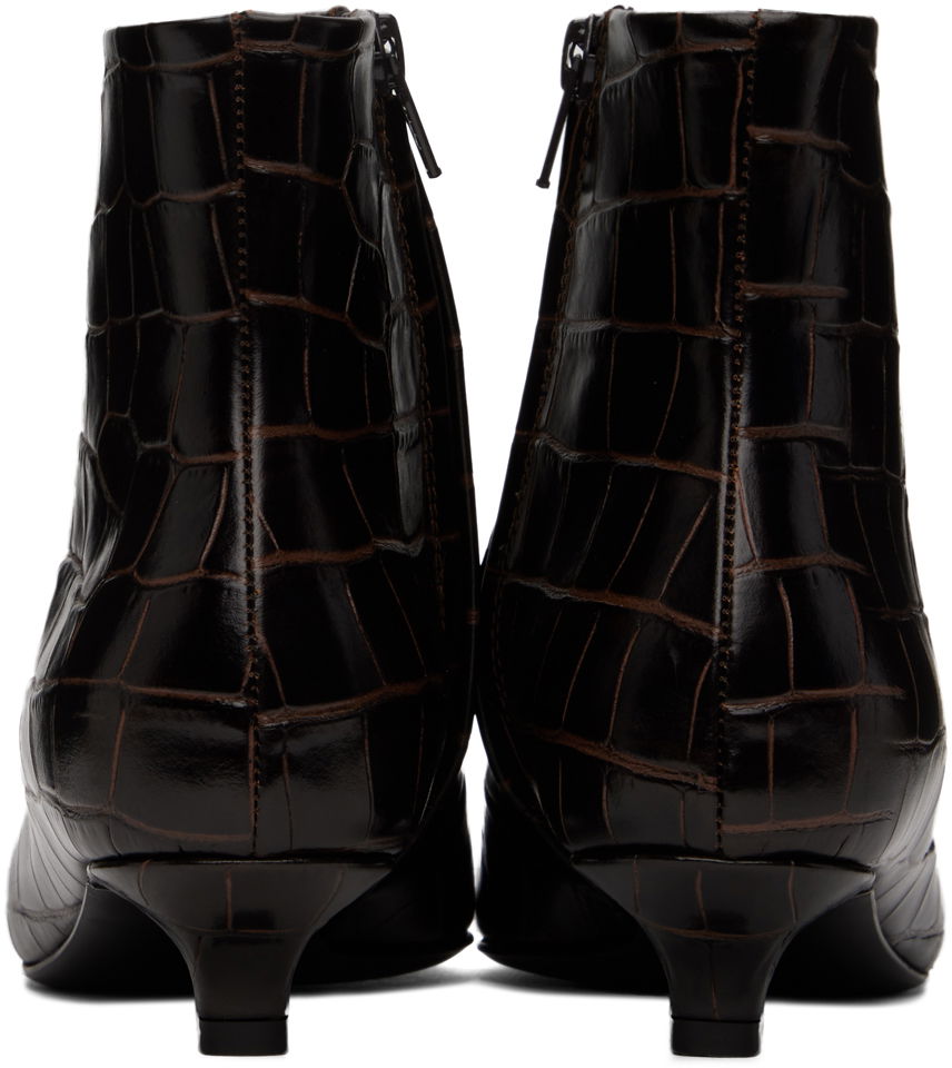 Sneakers og sko TOTEME TOTEME 'The Slim' Kitten Heel Ankle Boots Brun | 241-WAS940-LE0023, 1