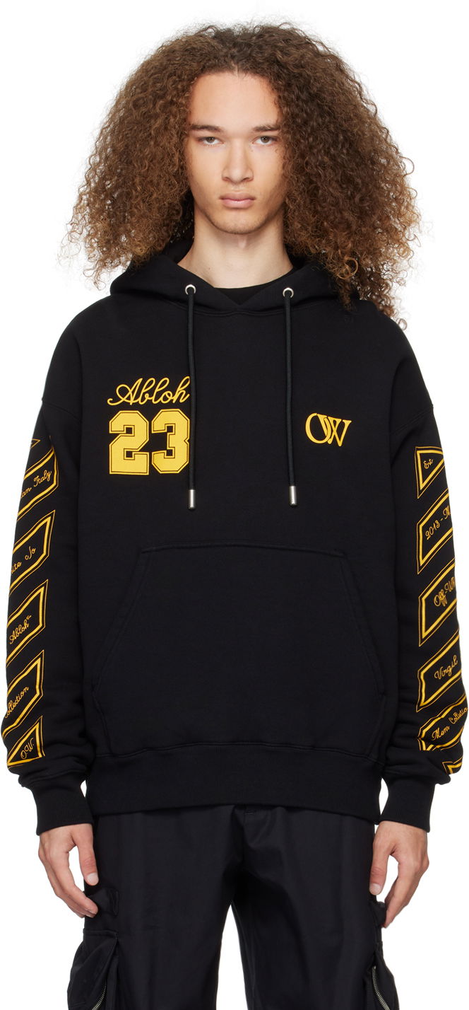Sweatshirt Off-White Black 'OW 23' Skate Hoodie Sort | OMBB085S24FLE0121022