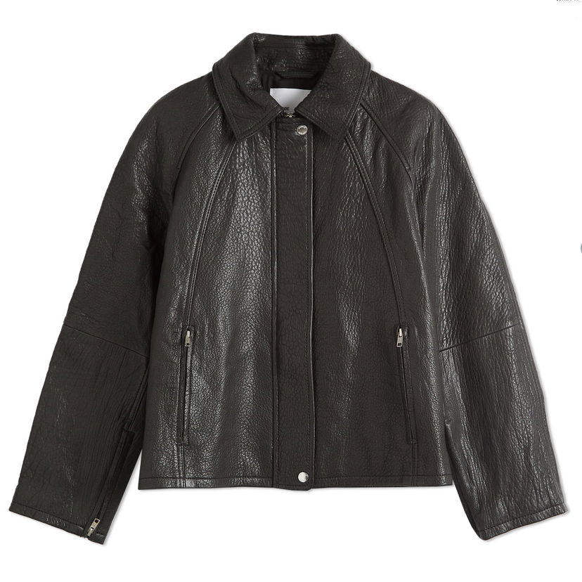 Jakke Samsoe Samsoe Samsøe Samsøe Sanok Leather Jacket Sort | F24400104
