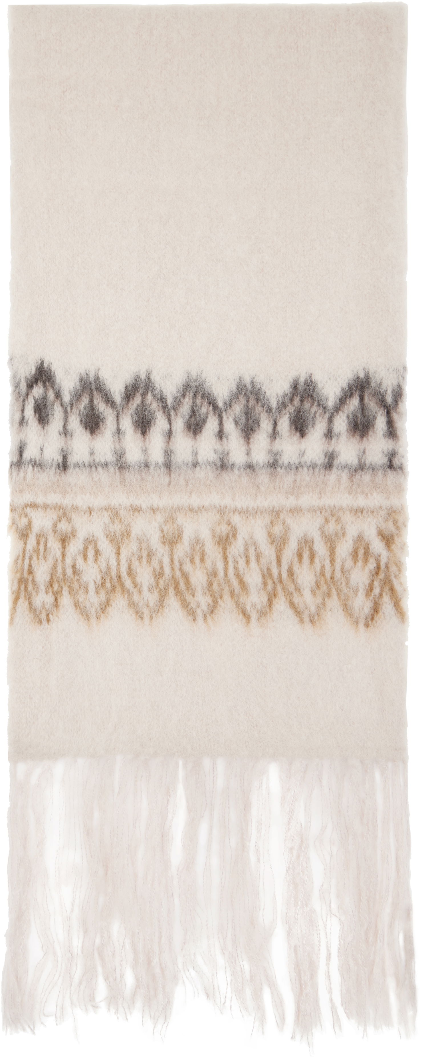 Tørklæde ISABEL MARANT Fringed Wool Scarf Beige | EC072MFA-B3L02A, 1