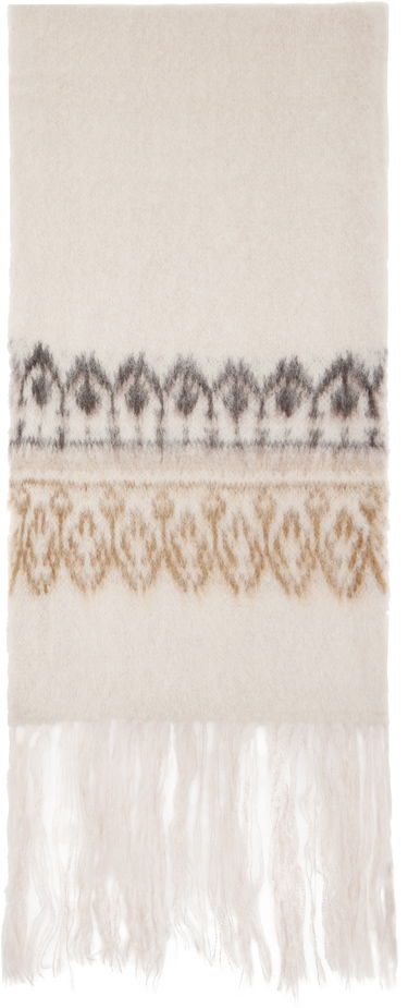 Tørklæde ISABEL MARANT Fringed Wool Scarf Beige | EC072MFA-B3L02A, 1