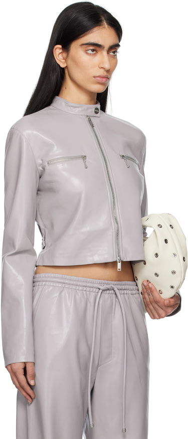 Jakke Nanushka Nanushka Aletta Cropped Faux-Leather Jacket Grå | NW25RSJK05792, 1