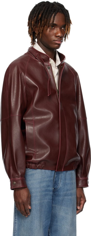 Bomberjakke Maison Margiela MM6 Maison Margiela Sports Faux-Leather Jacket Bourgogne | SH2AM0023 M35455, 1