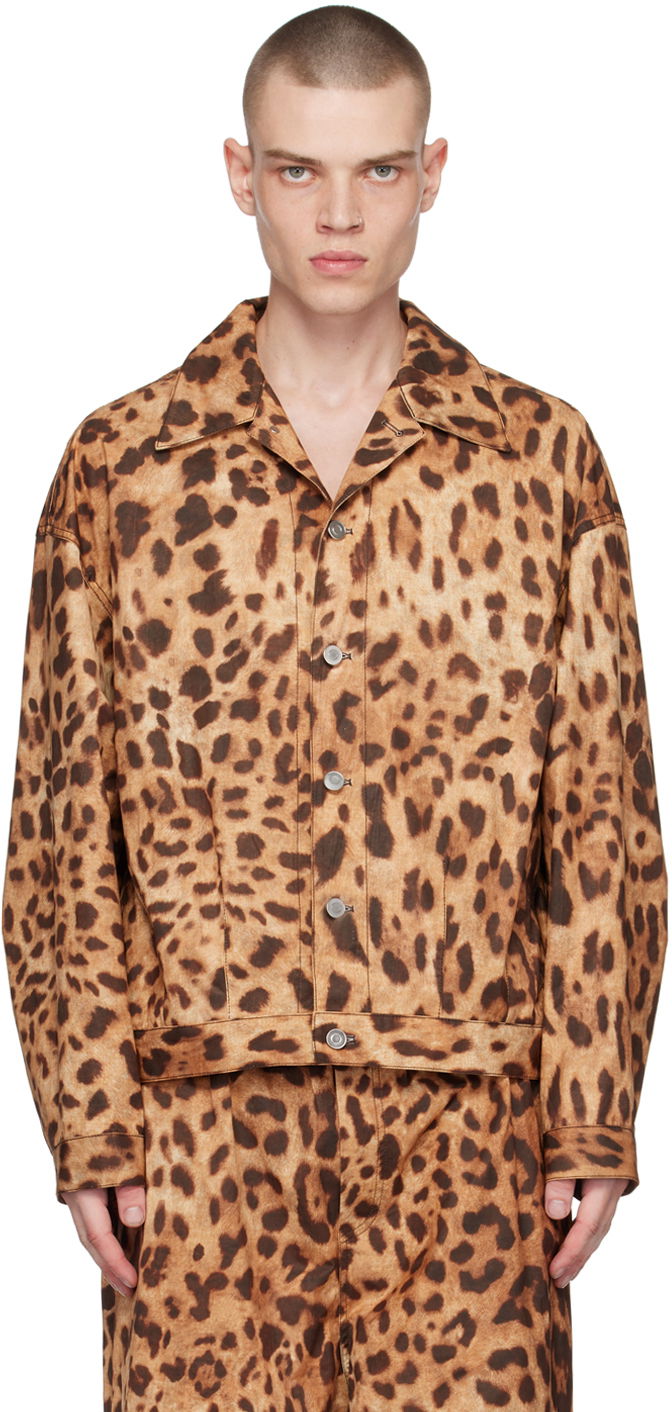 Jakke We11done We11done Allover Print Jacket Brun | WD-JK1-23-245-U-BR, 0
