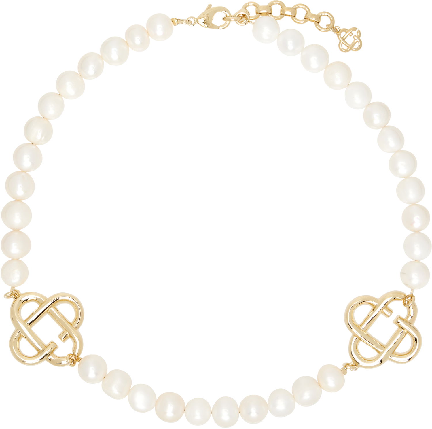 Halskæde Casablanca Medium Pearl Logo Necklace Metalisk | APS25-JW-085-01, 0