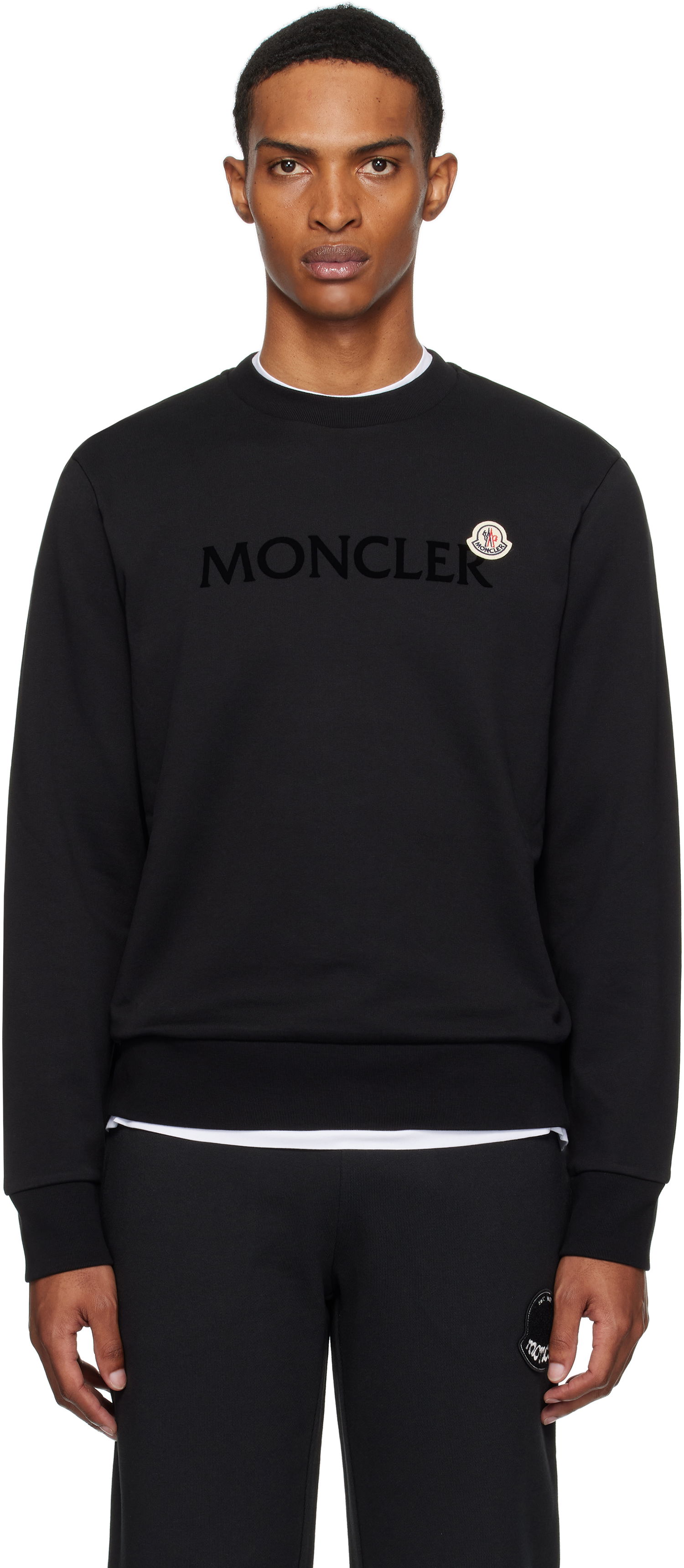 Sweatshirt Moncler Logo Cotton Sweatshirt Sort | K20918G00040809KR, 0