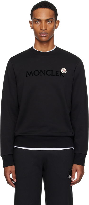 Sweatshirt Moncler Logo Cotton Sweatshirt Sort | K20918G00040809KR, 0